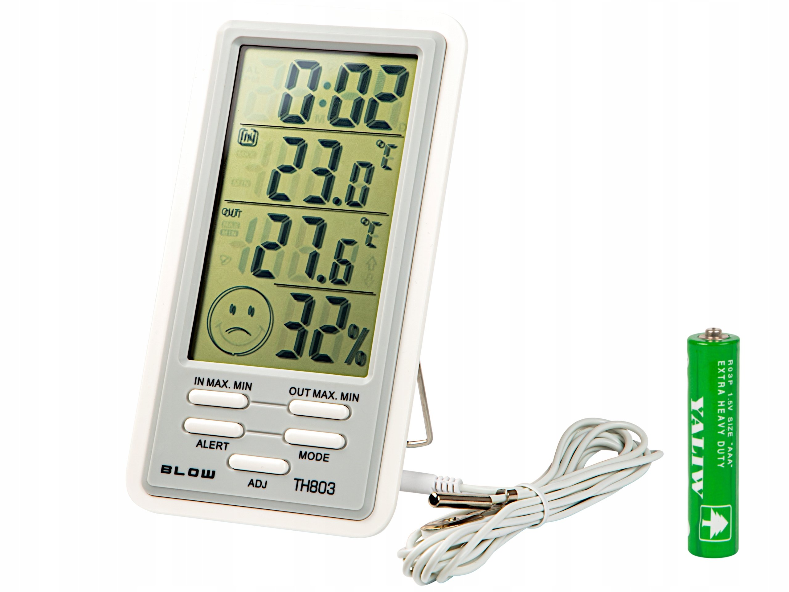 BLOW meteoroloģiskā stacija termometrs higrometra pulksteņa laiks Ražotāja kods 50-315 #