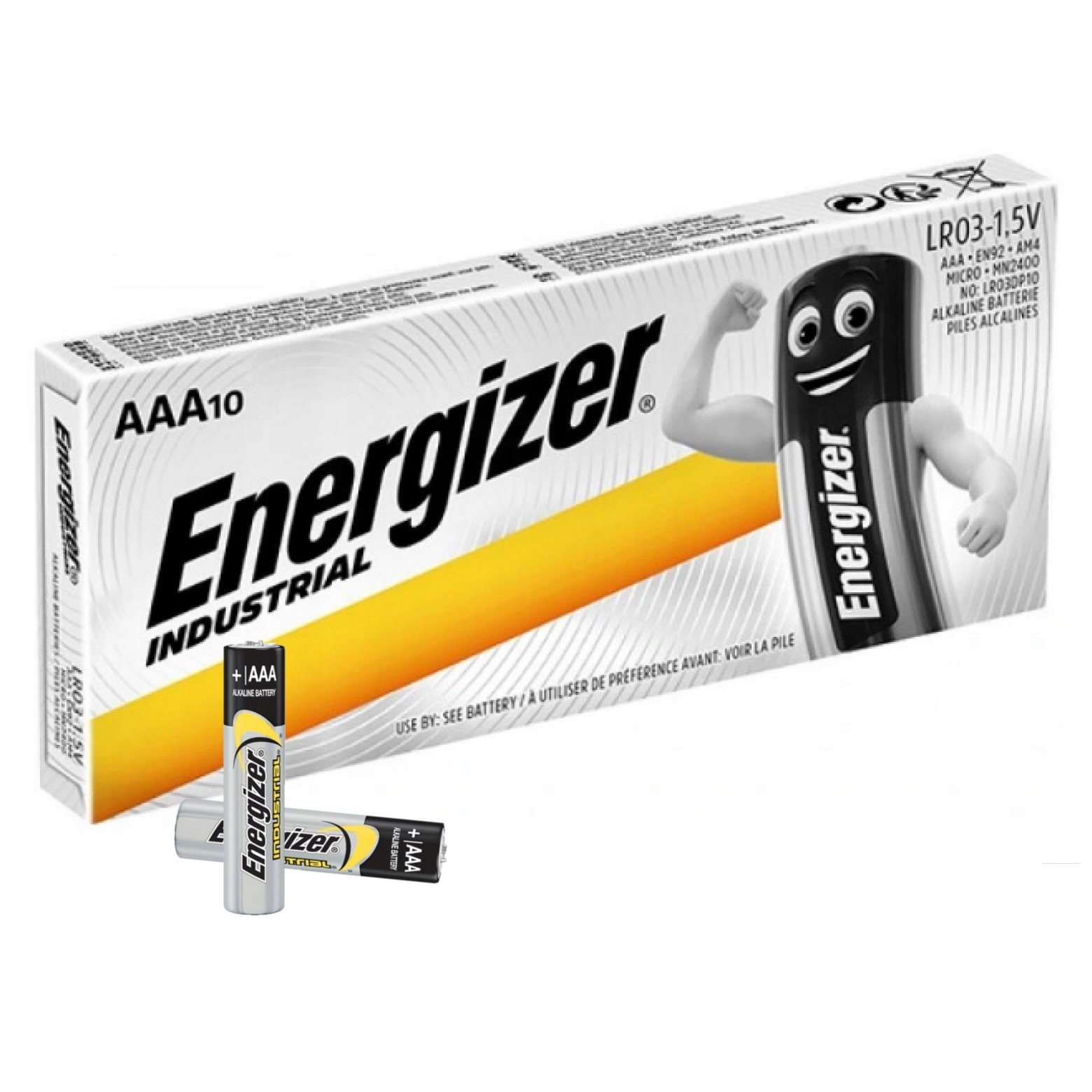 10x SPĒCĪGS AKUMULATORS ENERGIZER INDUSTRIAL LR03 R3 AAA Ražotāja kods 638499