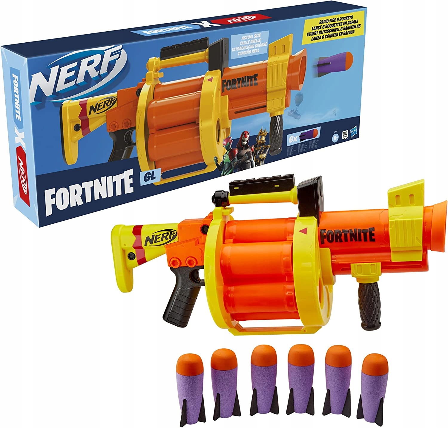 NERF FORTNITE GL LIELS LIELISKS LAUCER + 6 RAKETES