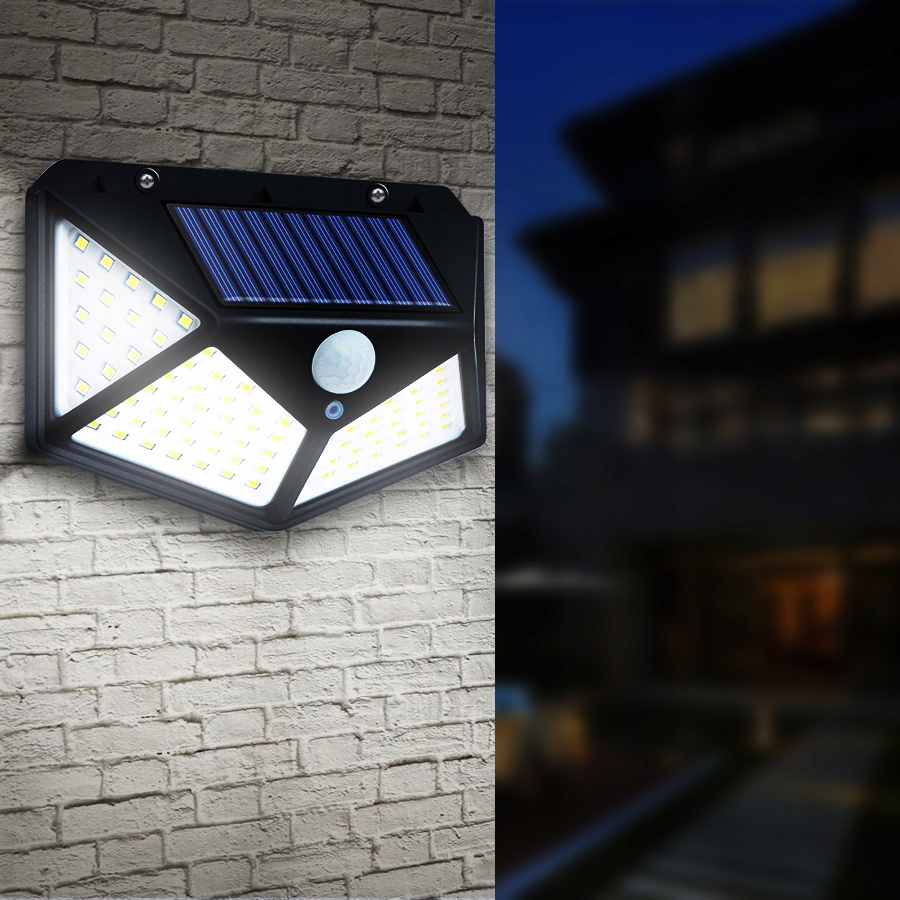 100 LED SAULES LAMPA AR KRĒSLAS KUSTĪBAS SENSORU IP aizsardzības līmenis IP65