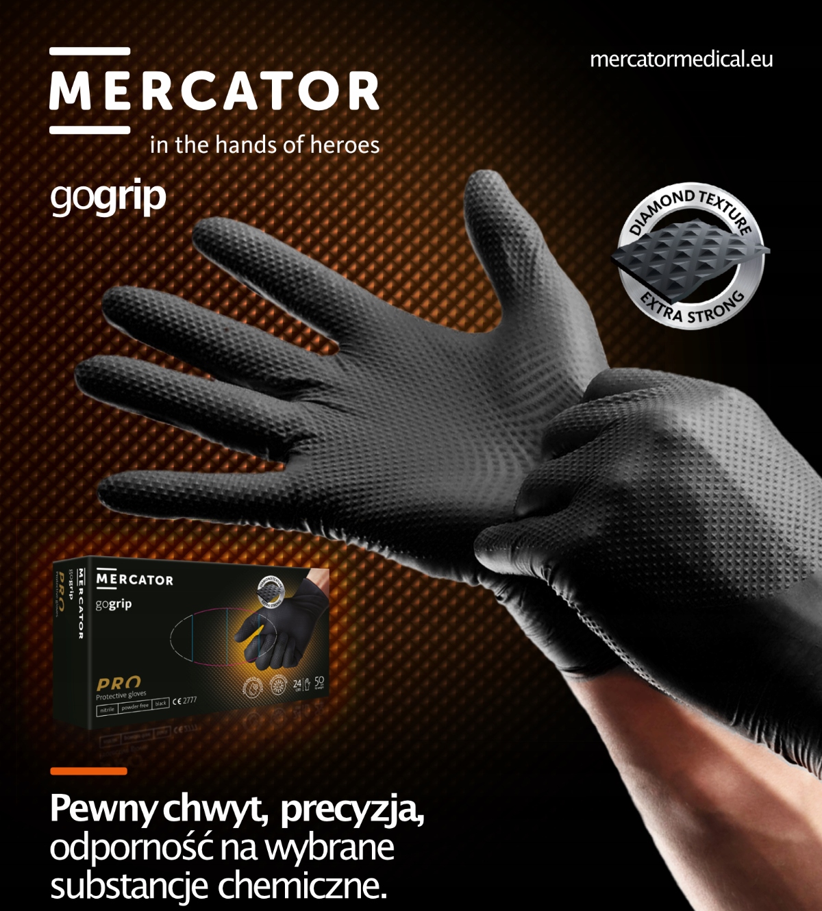 Nitrila cimdi POWERGRIP IDEALL GRIP BLACK XL Izmērs XL