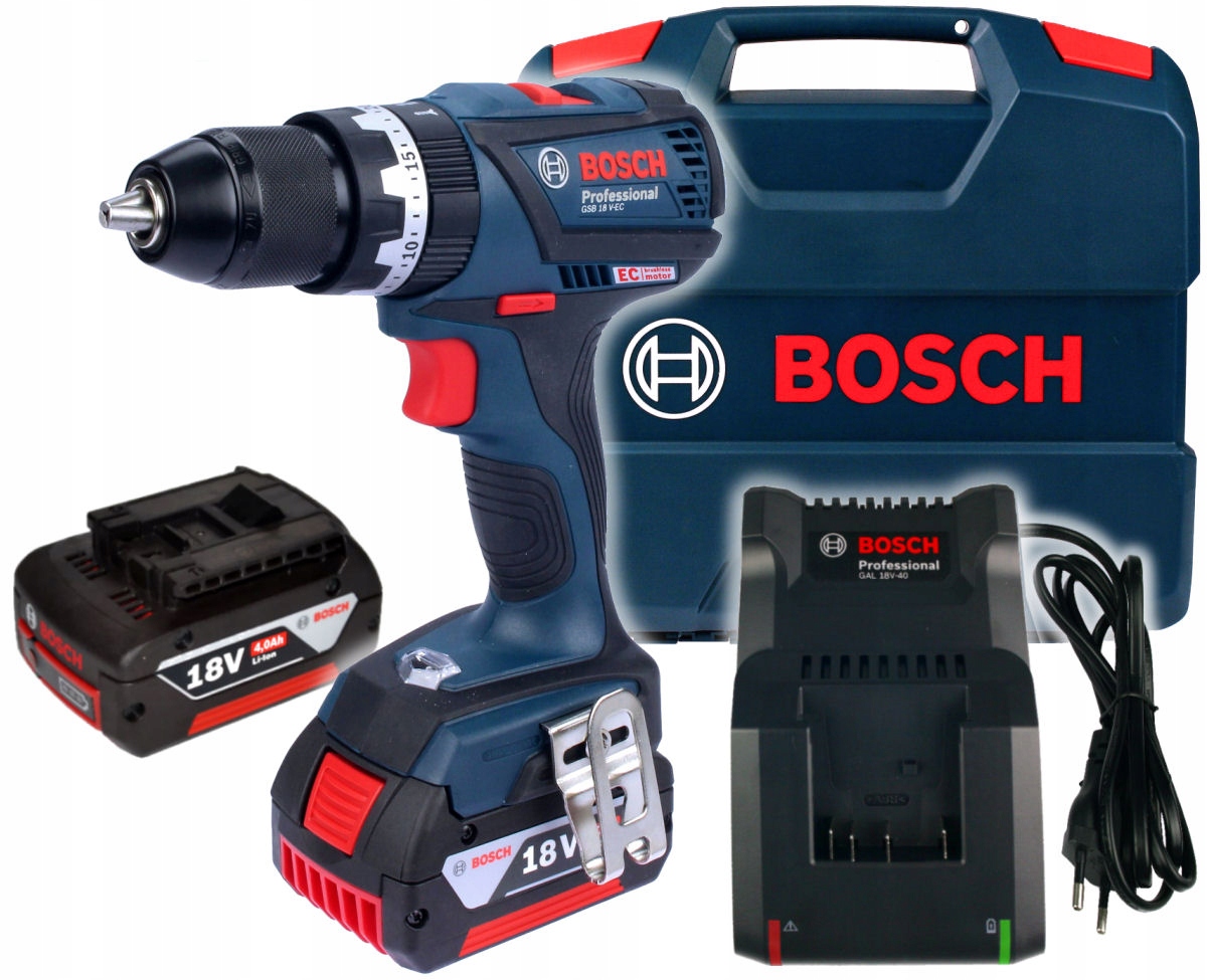 УДАРНЫЙ ШУРУПОВЕРТ GSB 18V-EC BOSCH 2 x 4,0 Ач