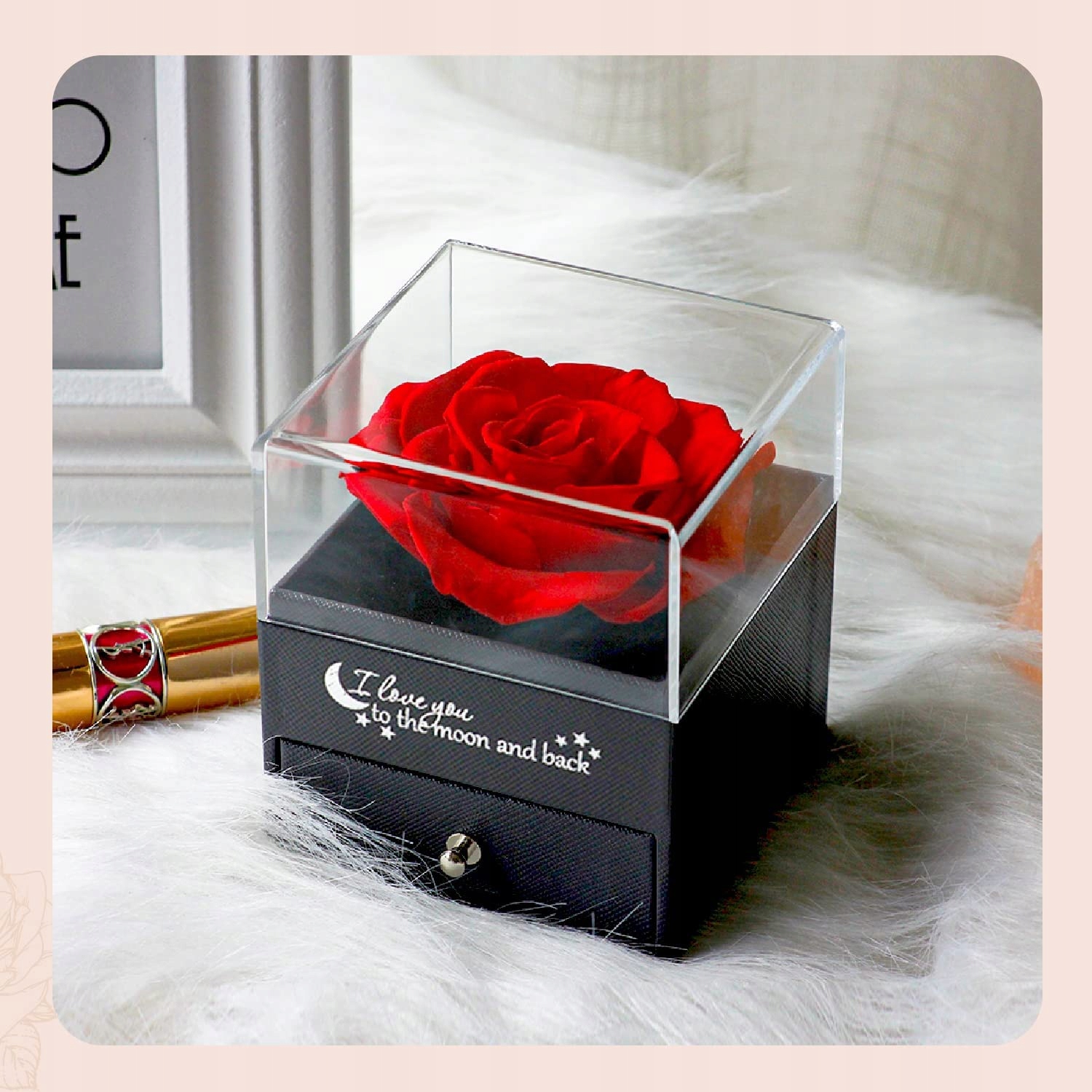 Mūžīgā roze stikla kaklarotā Valentīna dienas dāvana EAN (GTIN) 5070195420506