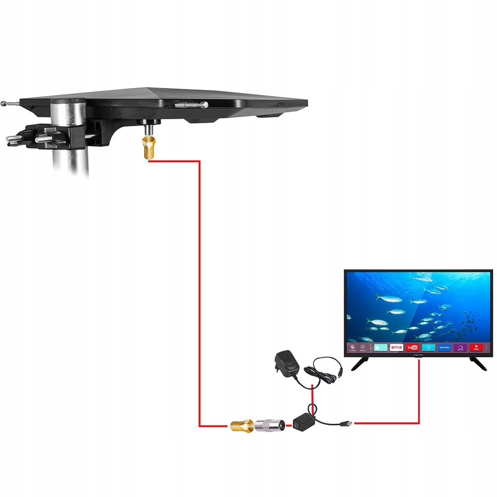 Spēcīga TV ANTENA DVB-T2 DIRECTION COMBO 4K VAYOX Krāsa melna