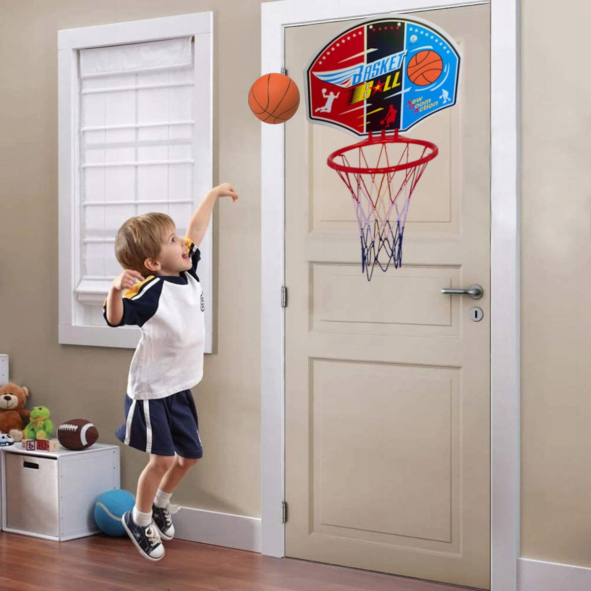 Basketbols KIDS GAME SET 2IN1 basketbola bumbu sūknis Ražotāja kods DM-JY2222A-1