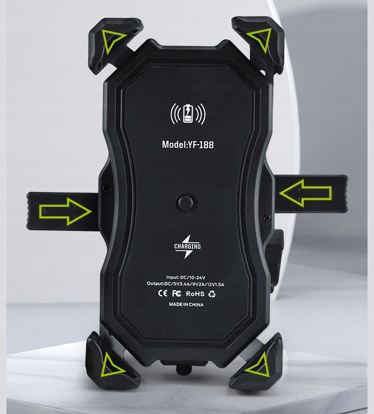 MOTOCIKLA TURĒTĀJS INDUCTIVE PHONE QI QC3.0 Ražotāja kataloga numurs QI PHONE HOLDER QC3.0