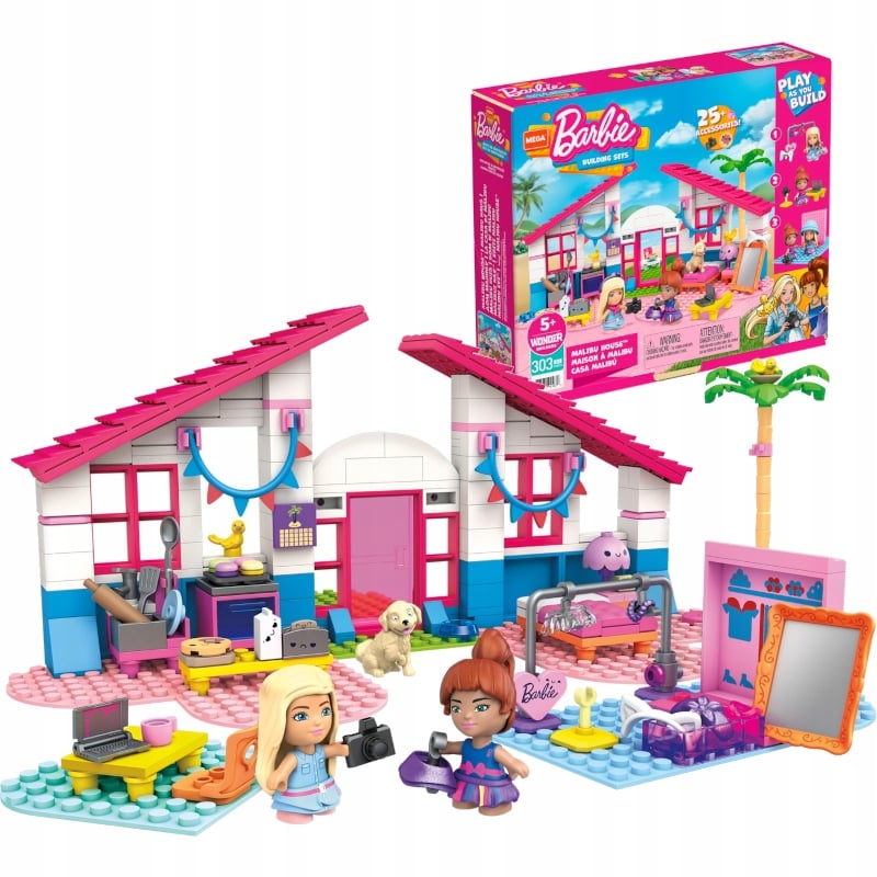 MEGA BLOKS BARBIE Blocks MALIBU MĀJAS KOMPLEKTS