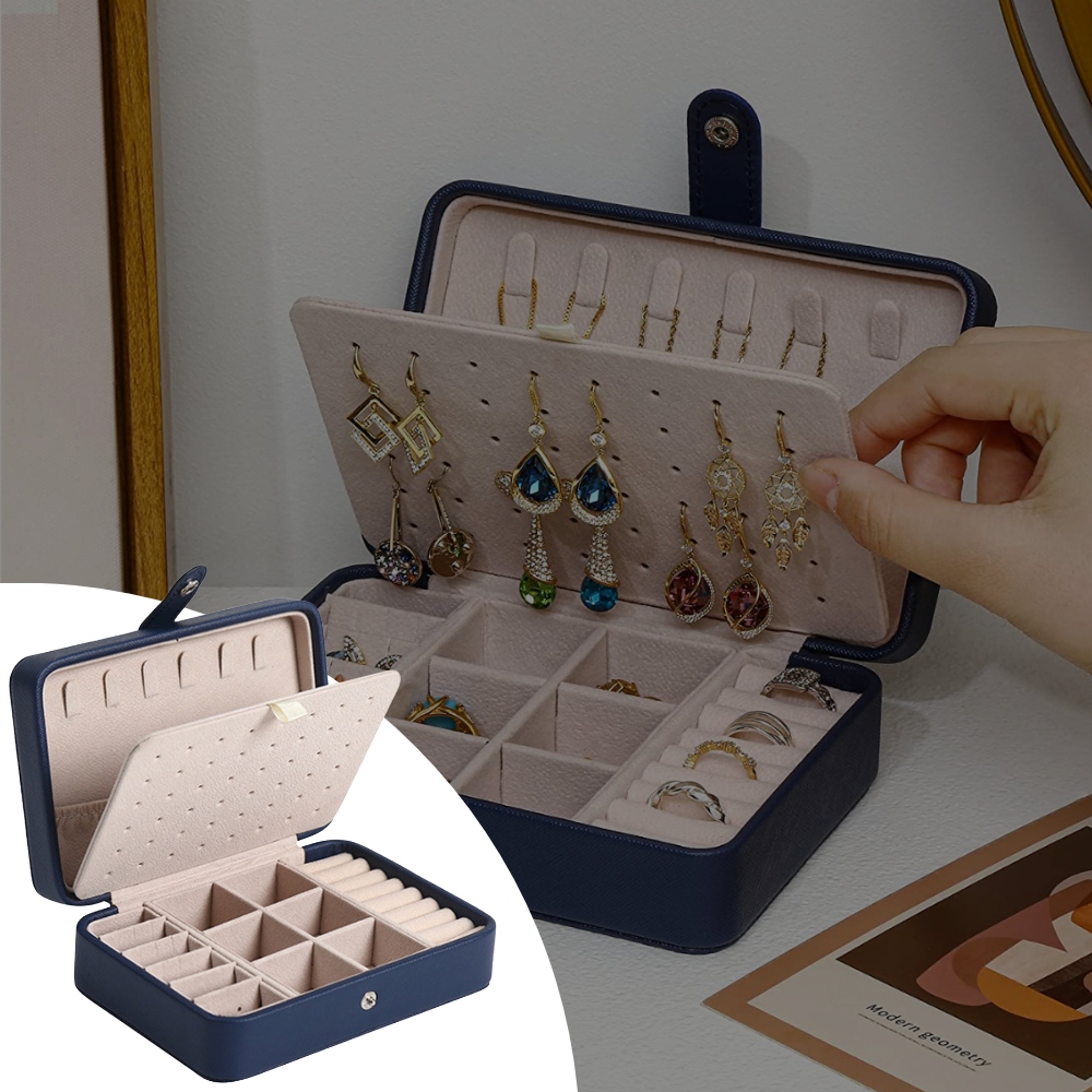 Box Organizer Jewellery Box Chest Dominējošie zilās krāsas toņi