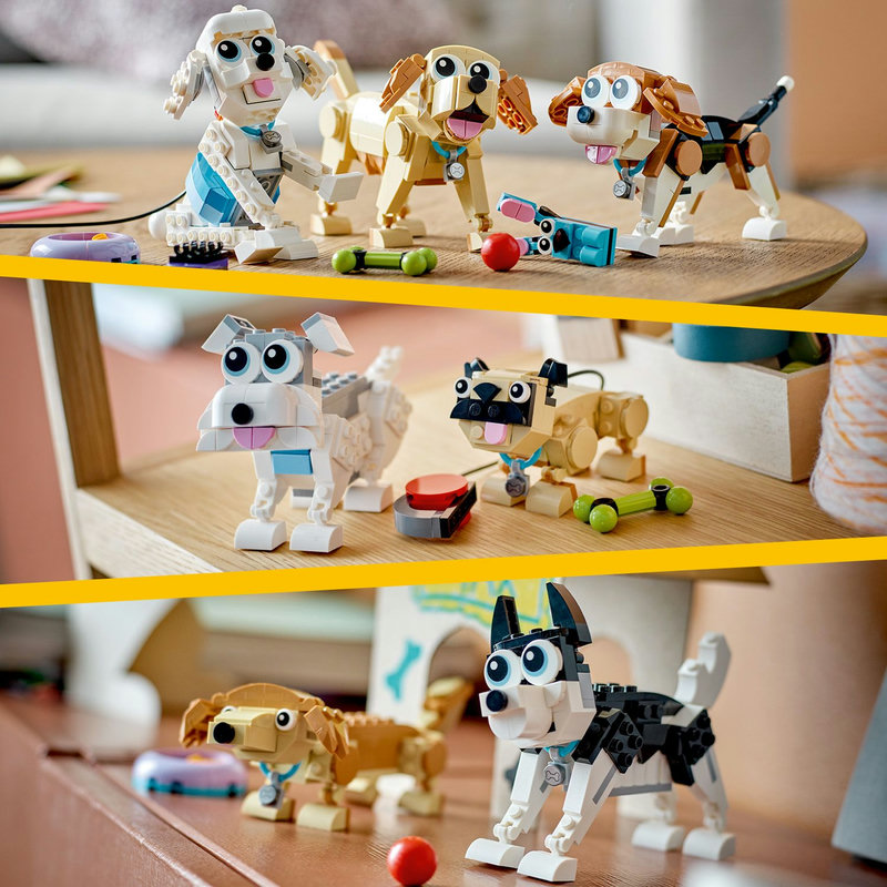 Jautrība ar LEGO® no klucīšiem būvētiem suņiem