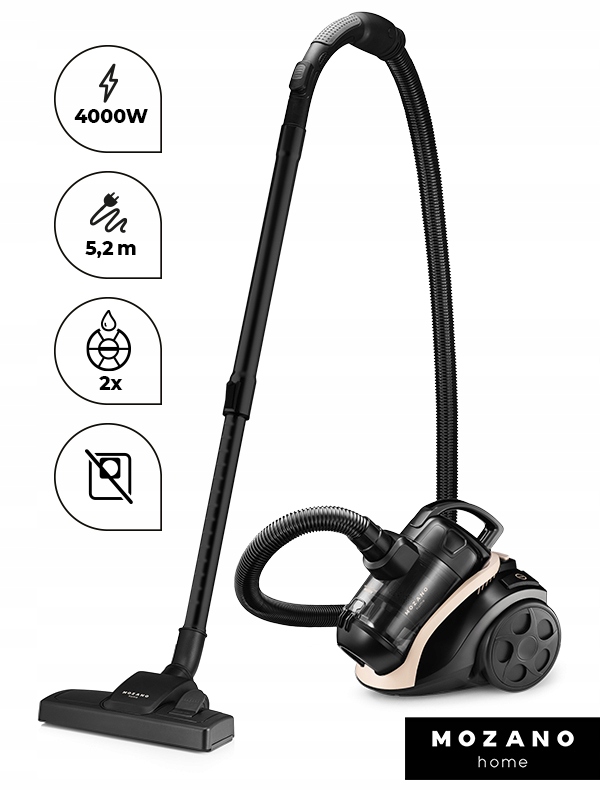 Bezmaisu putekļsūcējs 4000 W CYCLONE TURBO BRUSH Putekļu tvertnes tilpums 2 l