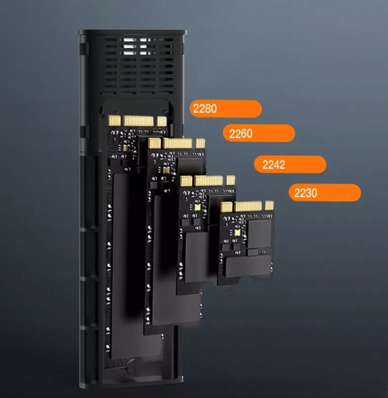 Korpusas SSD NVME SATA PCIe M.2 USB-C 3.1 M2 diskas Gaminio svoris su vieneto pakuote 0,1 kg