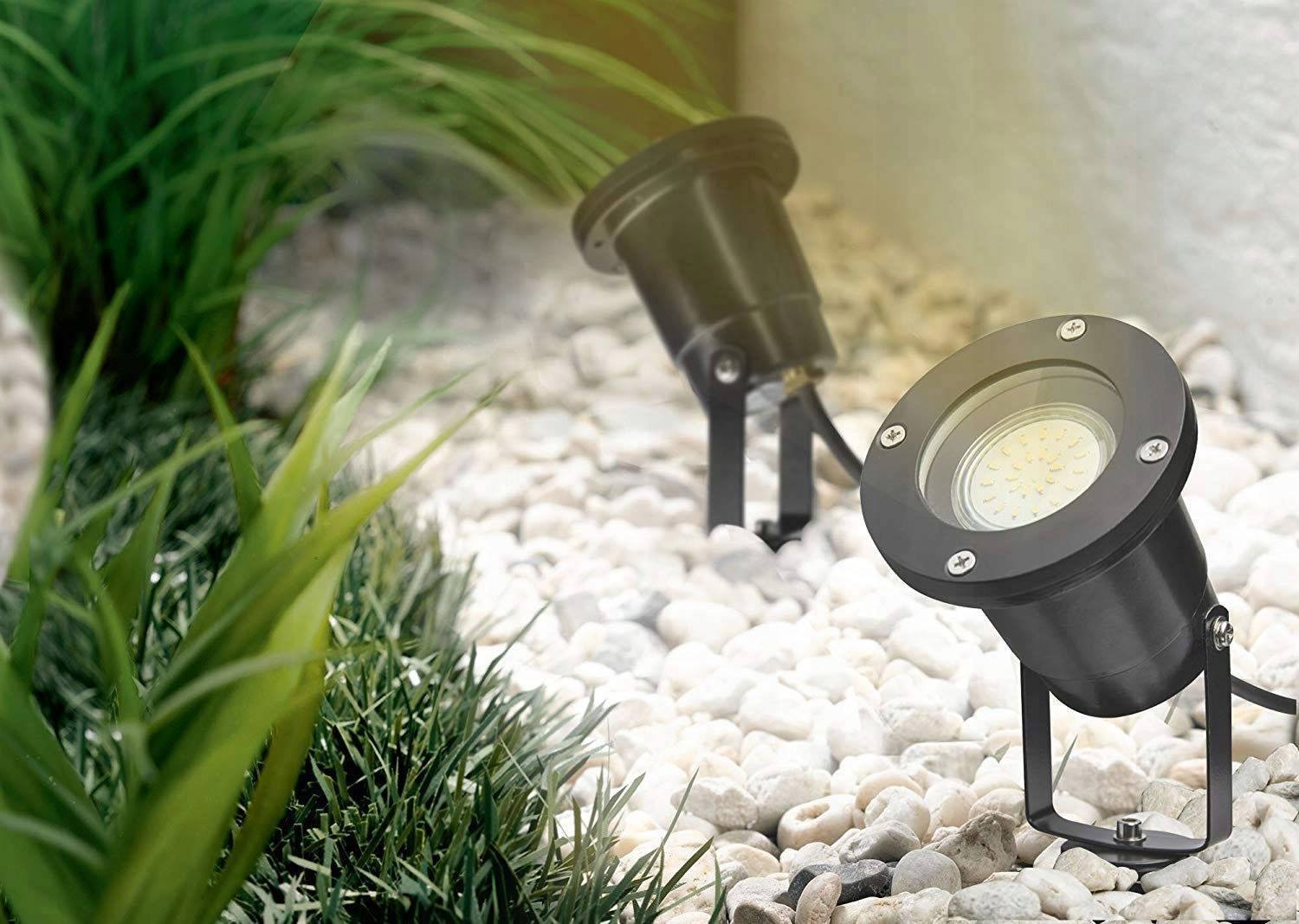 2x LED dārza lampas reflektors GU10 IP54 noslēgts Kopējais augstums 32,5 cm
