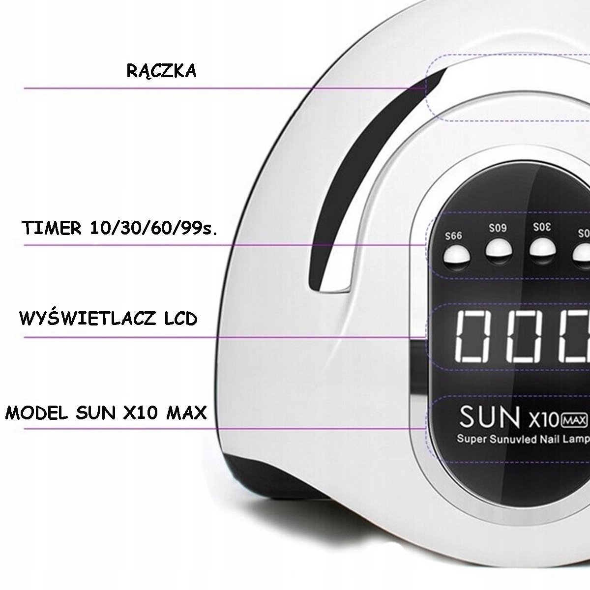 UV LED 280W hibrīda nagu lampa SUN X10 MAX LED tips