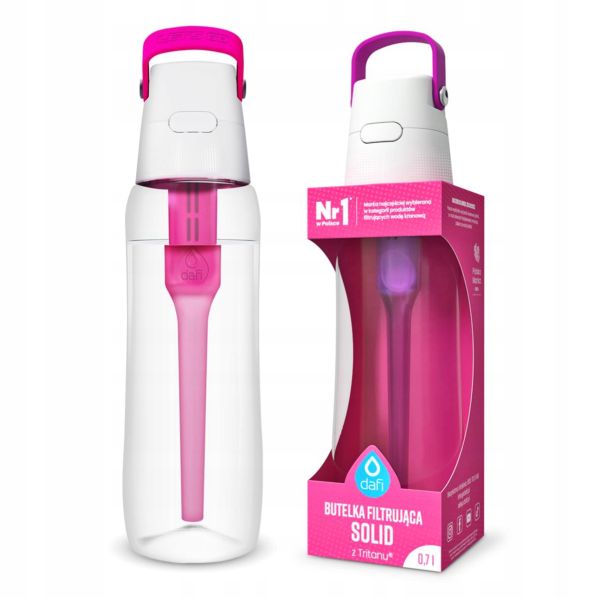 Pudele Dafi SOLID rozā FLAMING + 4x EAN filtri (GTIN) 5902884107774