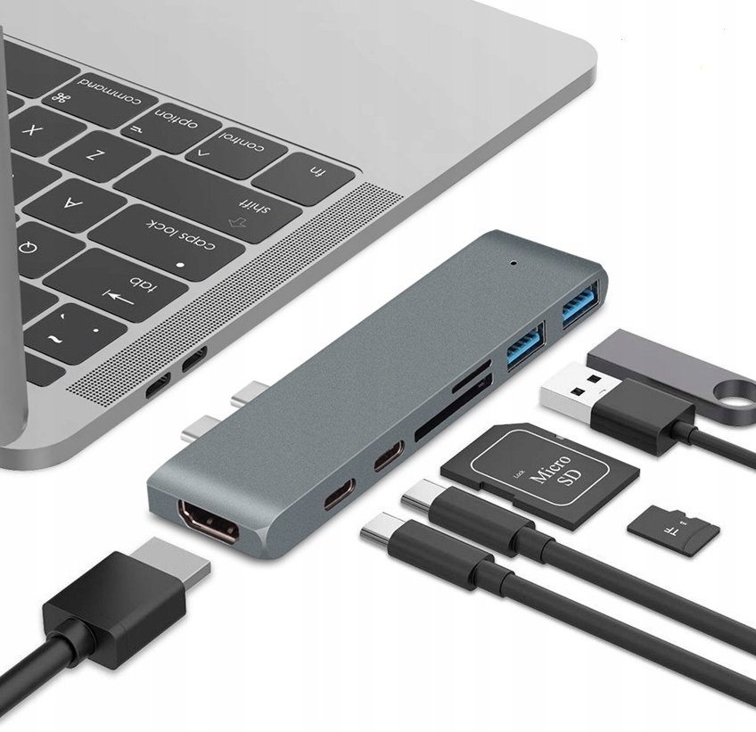 ADAPTER HUB USB-C USB HDMI 4K SD MACBOOK PRO / AIR