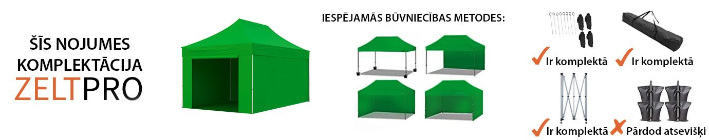 Telts komplektācija, zaļa, 3x4,5_