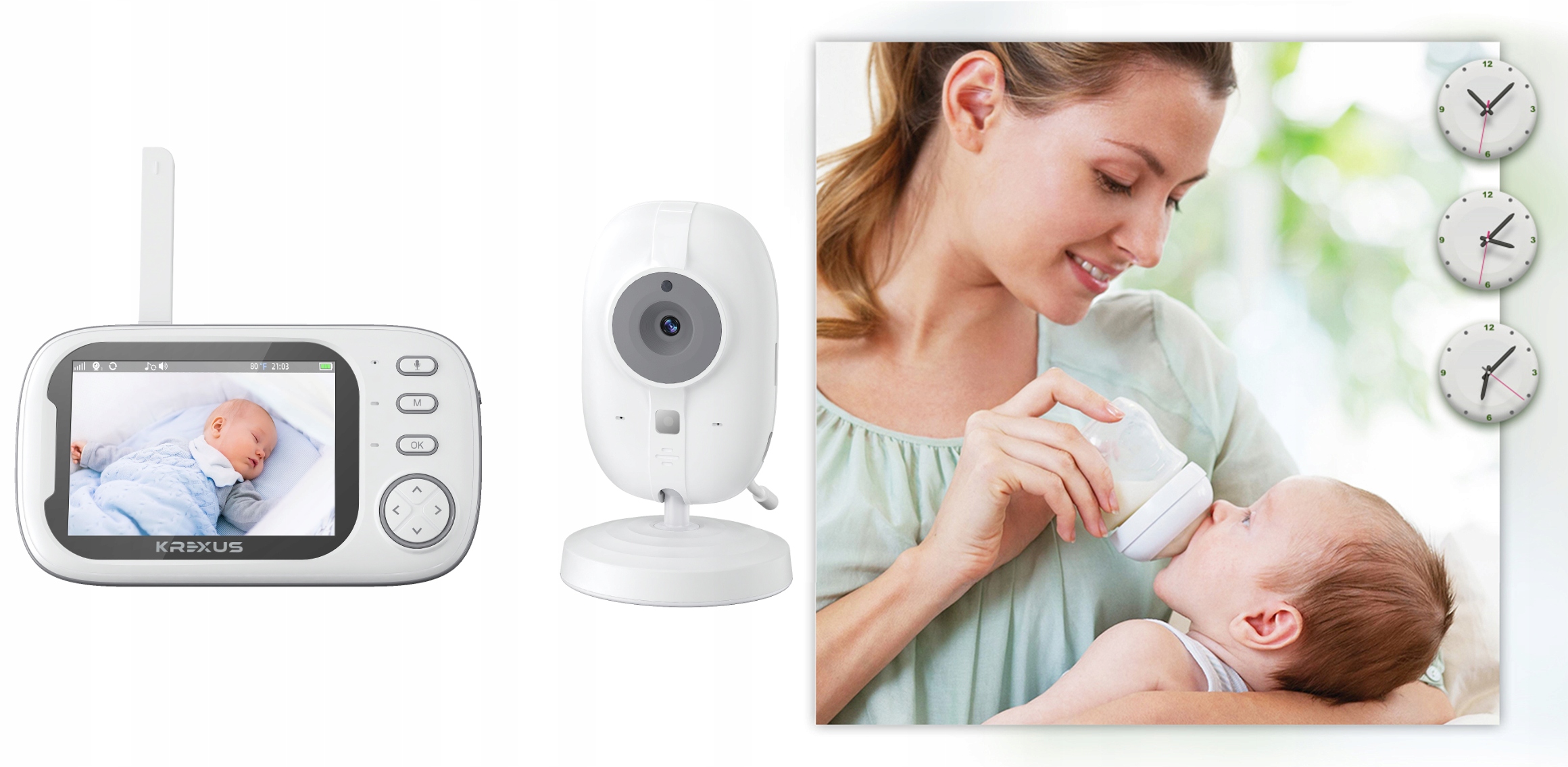 Baby monitor HD nakts režīms VOX PRO Darbojas ar akumulatoru no tīkla