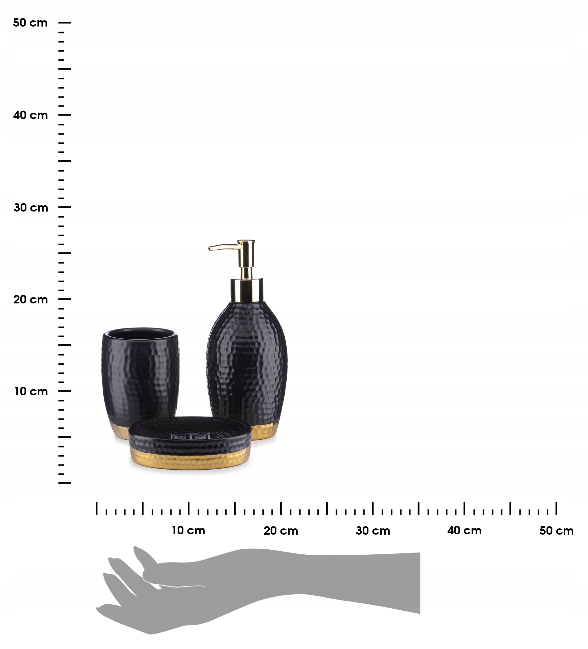 Melnā zelta 3el glam vannas istabas komplekts dāvanai Produkta svars ar vienības iepakojumu 0,9 kg