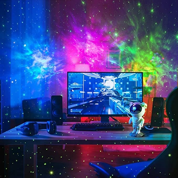 LED galaktikas projektors Astronaut XO Tiek darbināts no tīkla