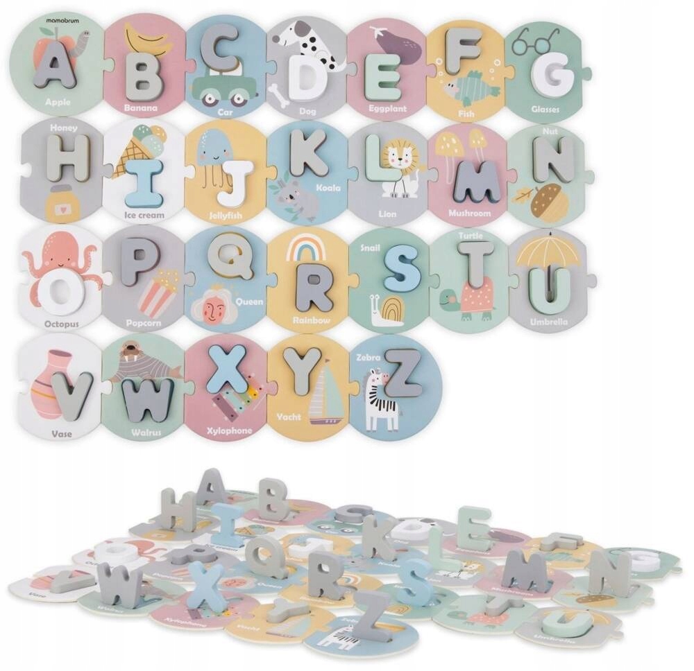 Montesori finierzāģa alfabēta mīklas, kas mācās burtus
