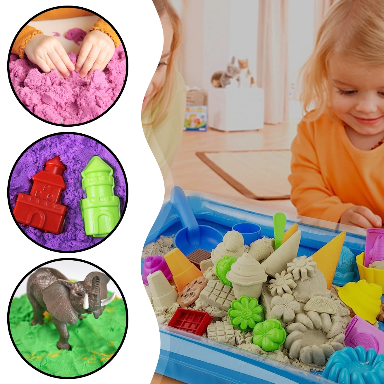 KINETIC SAND 3kg MOLDS + POOL SANDBOX Ražotāja kods 5904358839860