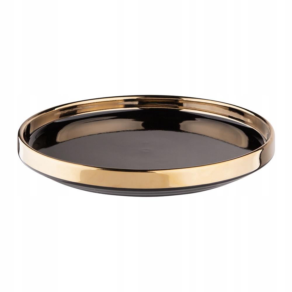 Brokastu šķīvis Kūkas šķīvis, melns, 21 cm Krāsa: melna, dzeltena un zeltaini toņi
