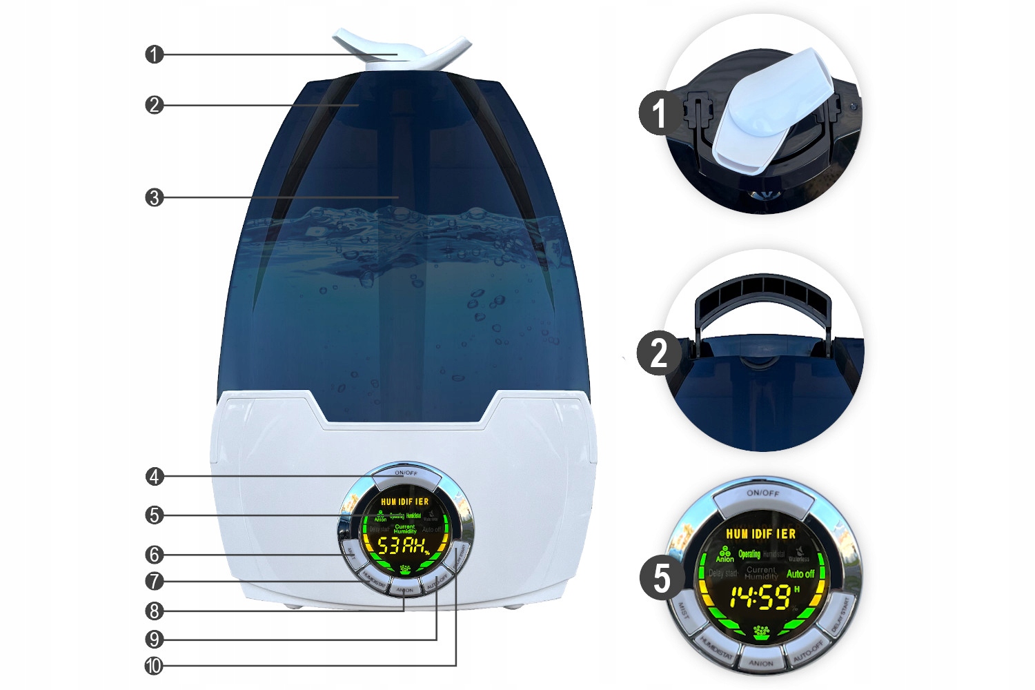 AIR HUMIDIFIER AUTOMATIC PURIFIER aroma Tips ultraskaņas mitrinātājs