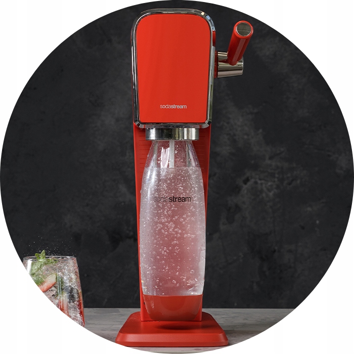 Saturator Soda Stream Art red 1 pudele Dominējošā krāsa ir sarkana