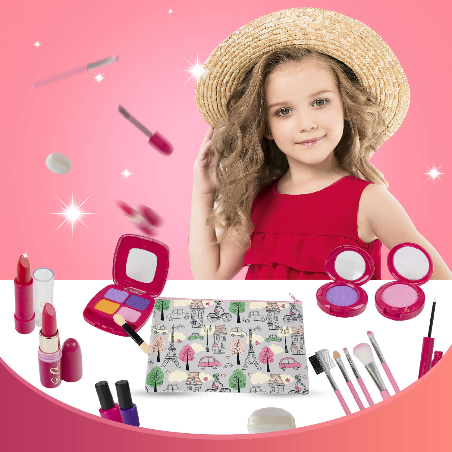 MAKEUP KOMPLEKTS Pretend TOY Kosmētika BĒRNIEM Dāvana 16 gab. Ražotāja kods 5904282001401