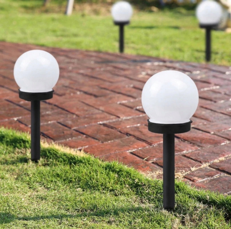 6x LED dārza lampa SOLAR BALL WHITE 10 cm Kopējais augstums 34 cm