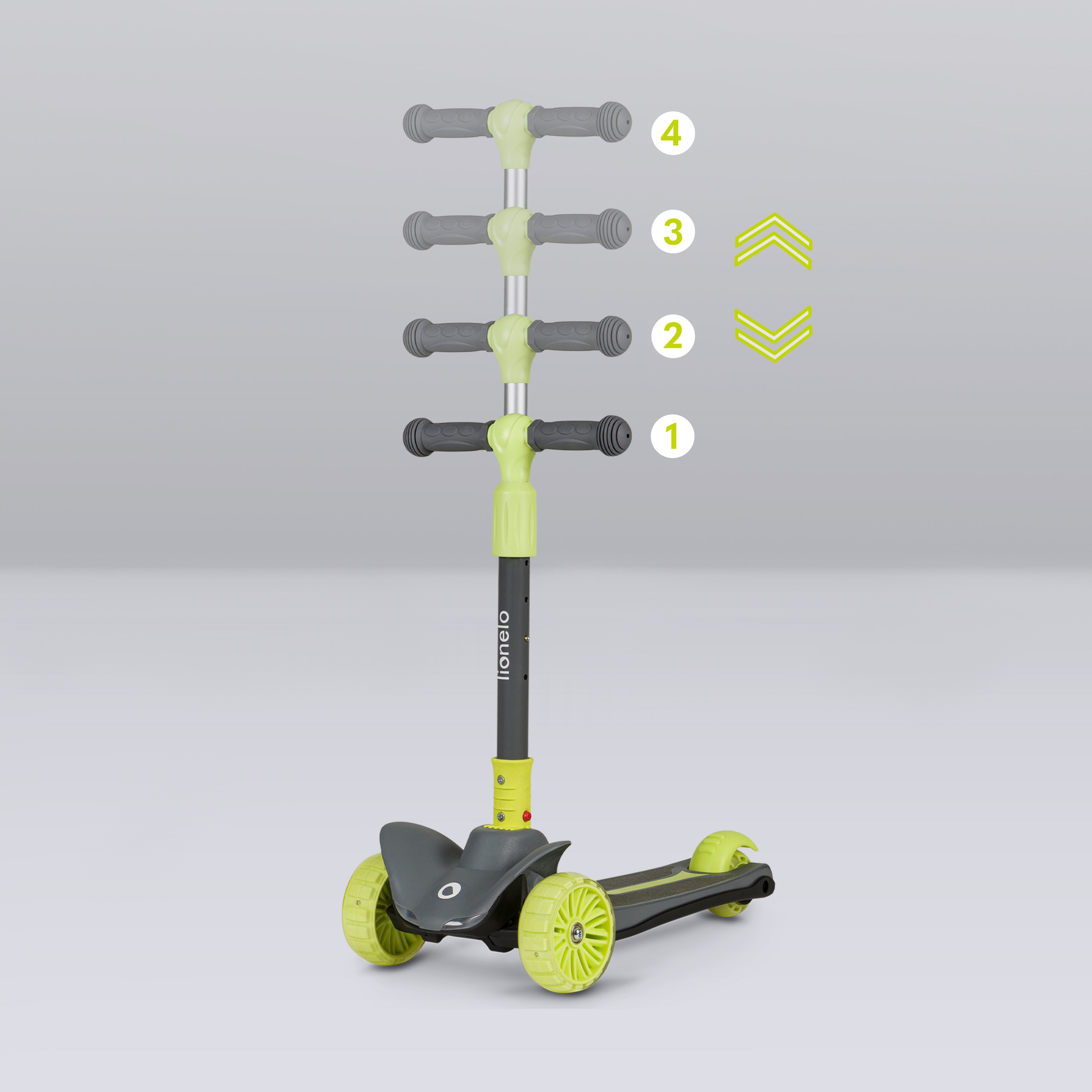 Trīsriteņu līdzsvara skrejritenis ar LED riteņiem, HOLY PLATFORM by Lionel Timmy Riteņu skaits 3