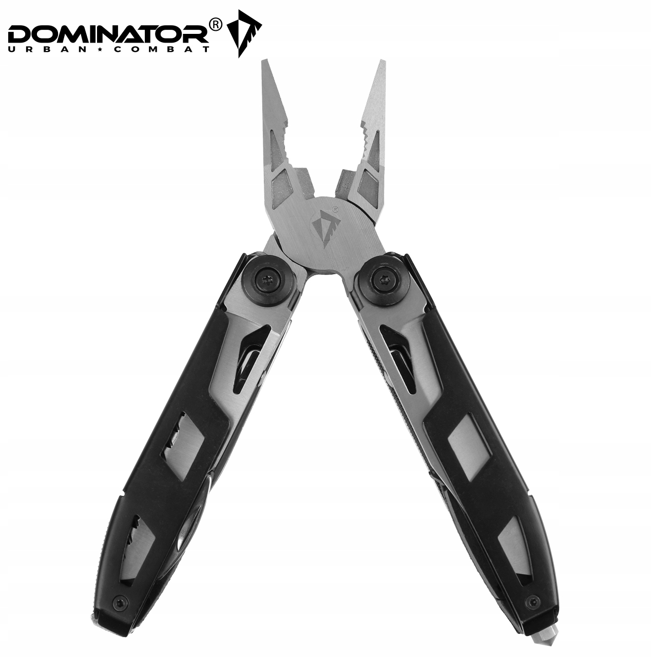 MULTITOOL NARZĘDZIE WIELOFUNKCYJNE DOMINATOR RESCUE STRONG ANT NA PREZENT Narzędzia miarka ostrze otwieracz do kapsli otwieracz do puszek piła pilnik przecinak ściągacz do izolacji śrubokręt krzyżakowy śrubokręt płaski szczypce zbijak do szyb