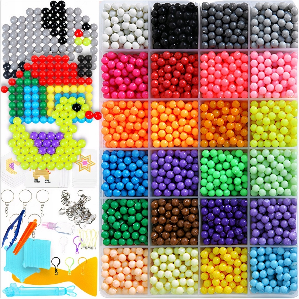 WATER BEADS MAGIC BEADS komplekts 3000+gab Dāvanu PATTERNS AQUA WATER EAN (GTIN) veidnes 4006934942085