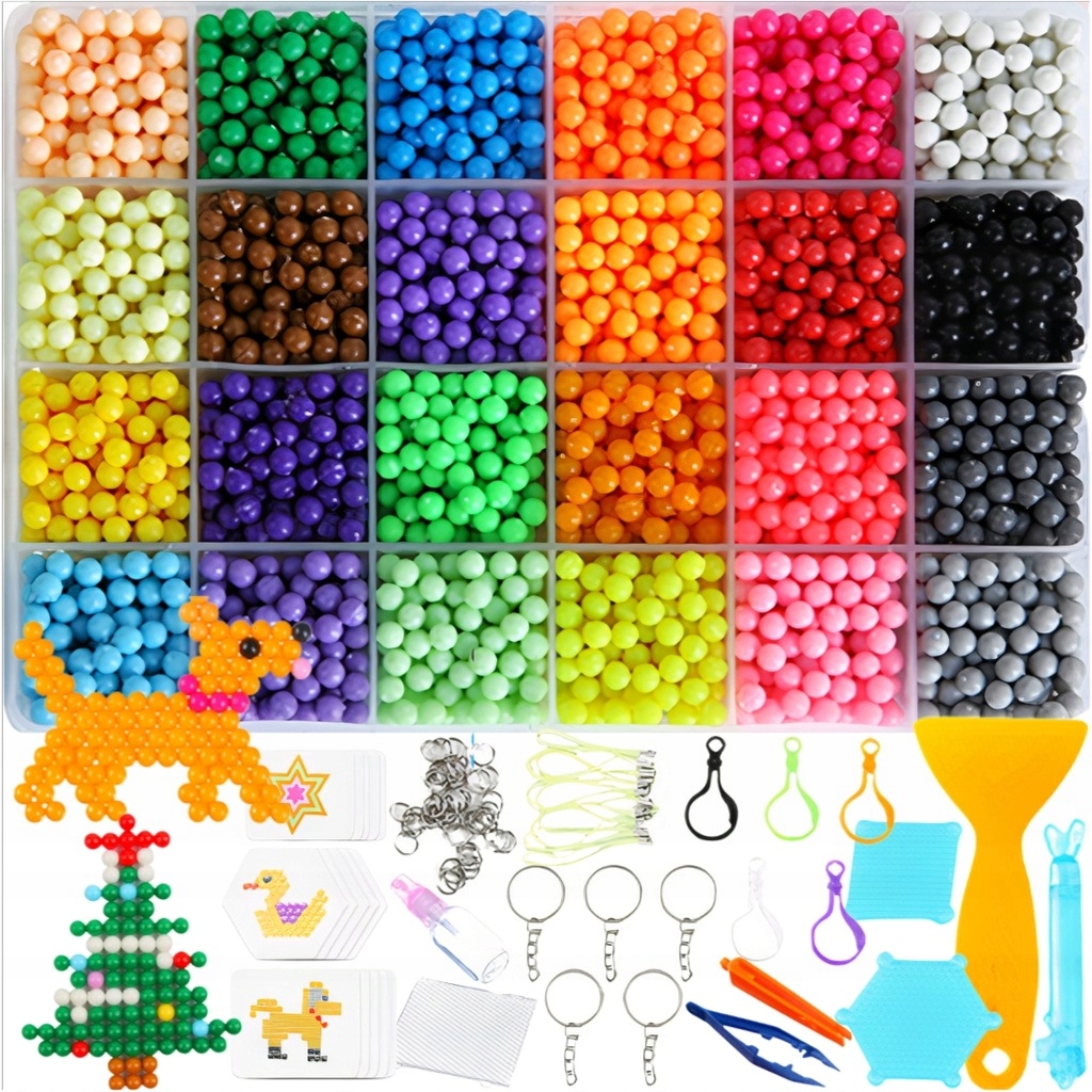 WATER BEADS MAGIC BEADS komplekts ar 3000+ gabalu dāvanu veidnēm AQUA WATER