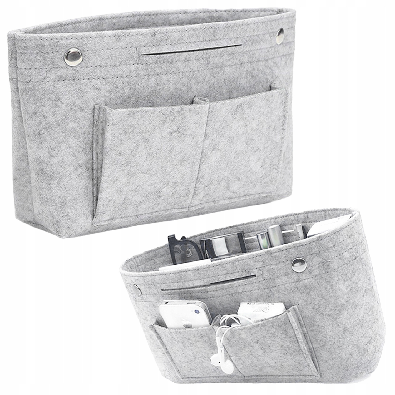 ORGANIZER FELT BAG INSERT pelēks FELT BAG pildīšanas kosmētikas maisiņi EAN (GTIN) 5903814717803