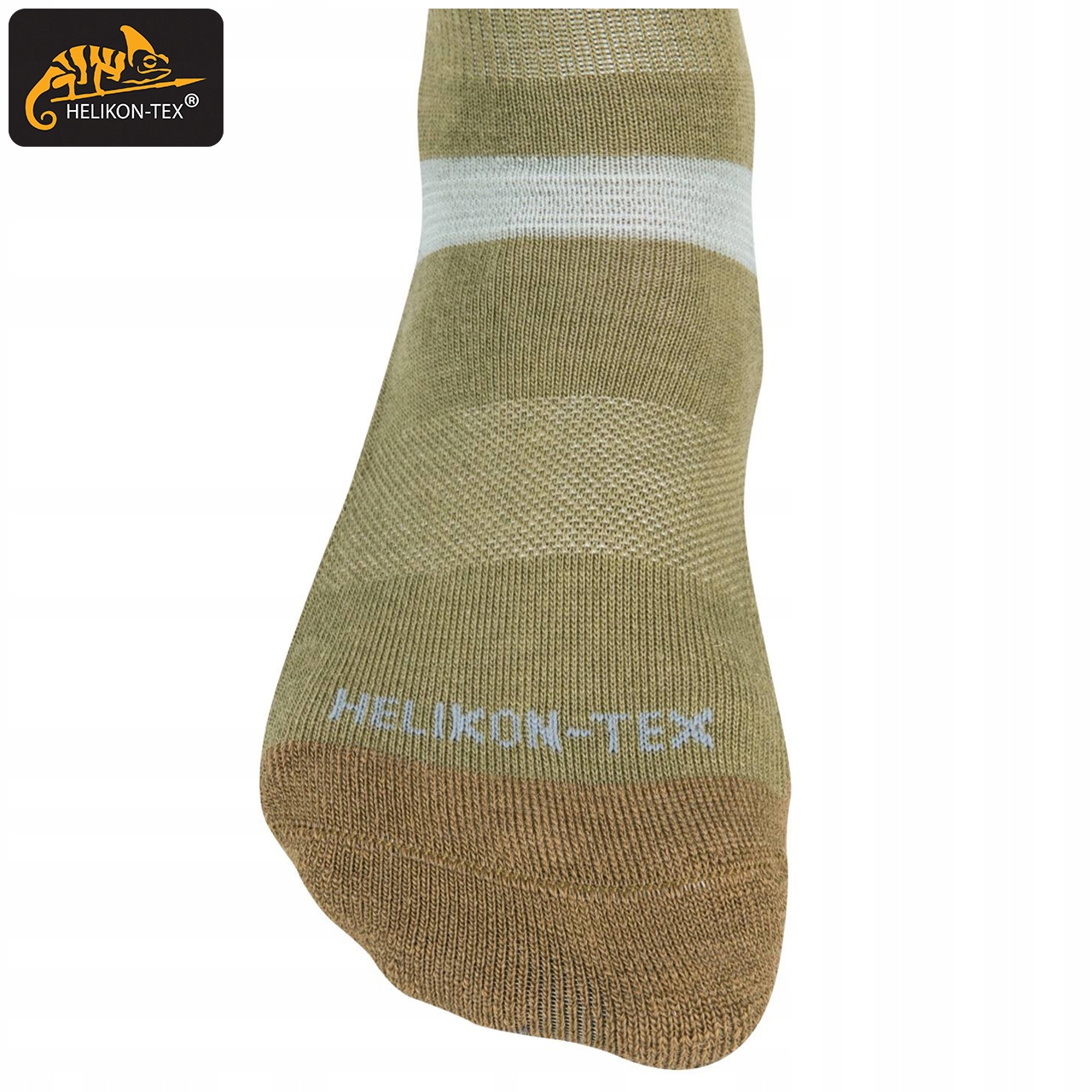 HELIKON SKARPETY MERINO Wełna Trekking Olive/Coyot Fason za kostkę