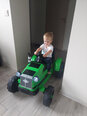 Elektromobilis traktors ar piekabi CH9959, zaļš
