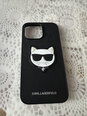 Karl Lagerfeld PU Saffiano Choupette Head Case for iPhone 14 Pro Max Black