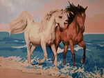 Glezna pēc numuriem "Divi zirgi", 40x50, C 89659