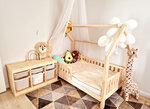 Bērnu koka gultas mājiņa Bianco, 160X80 cm