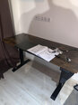Regulējama augstuma galds, vintage brūns, melns