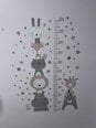 Bērnu sienas uzlīme - Augstuma mērītājs ar dzīvniekiem