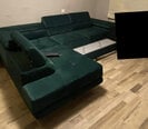 Mīkstais stūra dīvāns NORE Anton, zaļš