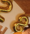 Folijas balons Cipars "8", 86 cm, zeltains